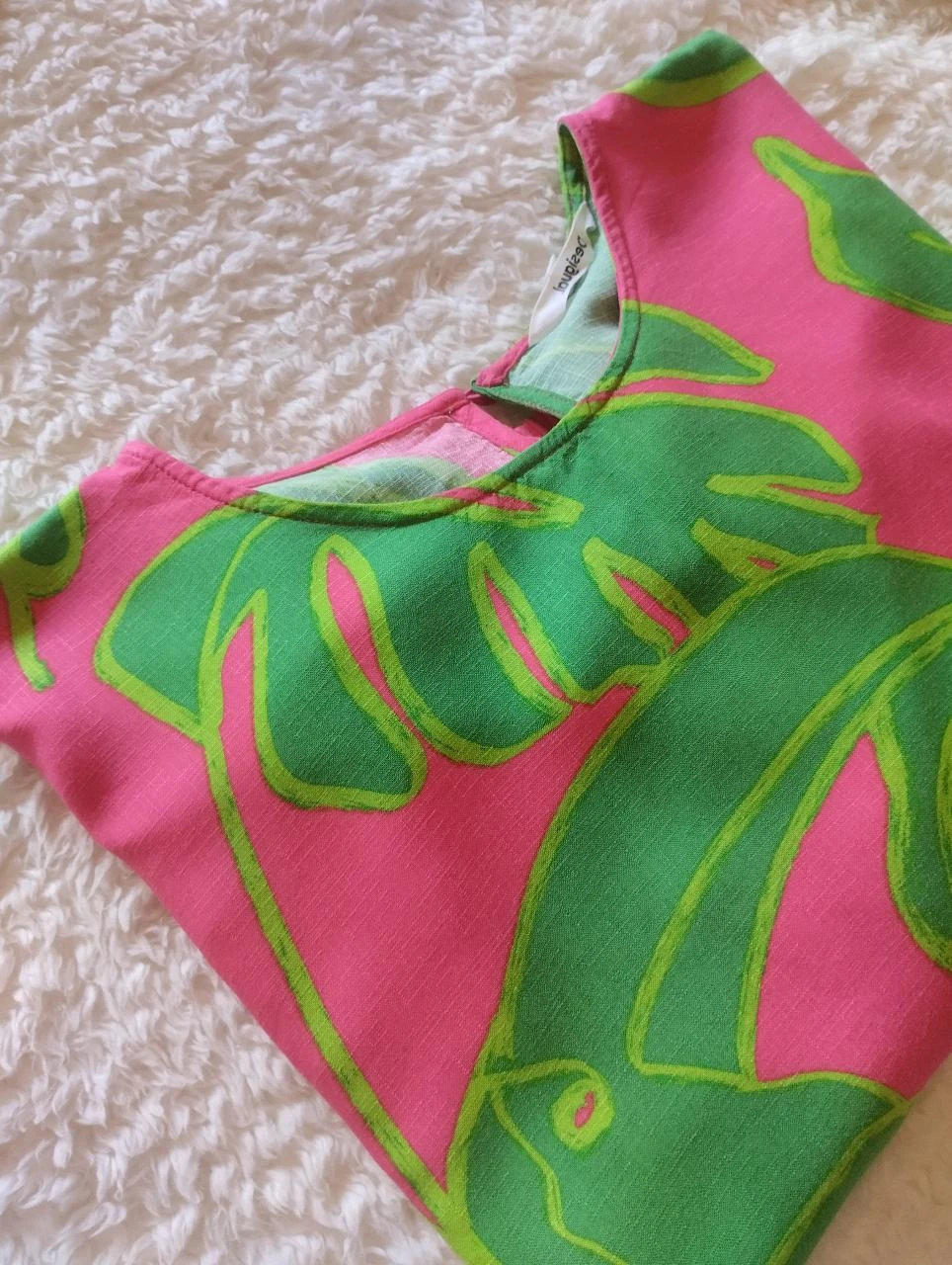 Desigual Tropical Tucanos Rosa Verde Blusa Oversized S – photo 19